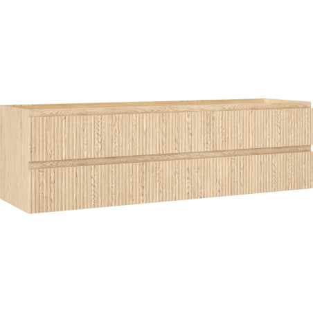 Mexen Rivel Bathroom Cabinet 160 cm, 2 Drawers, Ribbed, Oak - 91A20-16047-2-BFF81