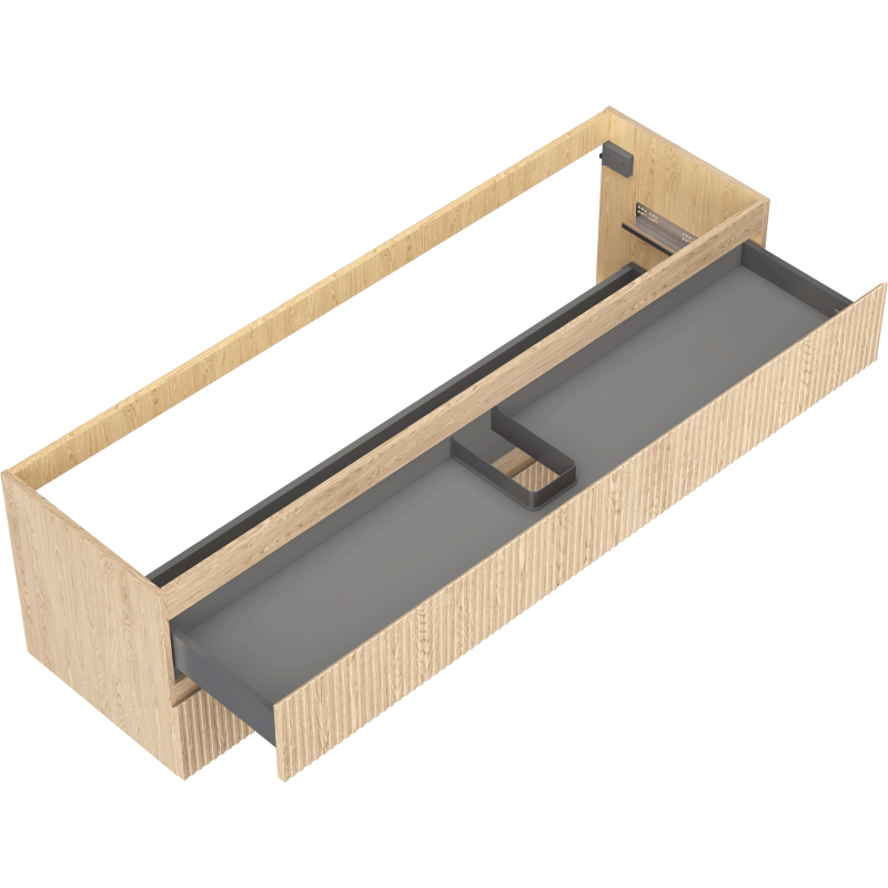 Mexen Rivel armadietto da bagno sotto lavabo 160 cm, 2 cassetti, scanalato, rovere - 91A20-16047-2-BFF81