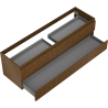 Mexen Rivel Badezimmer-Unterschrank 160 cm, 2 Schubladen, gerillt, Walnuss - 91A20-16047-2-BFF86