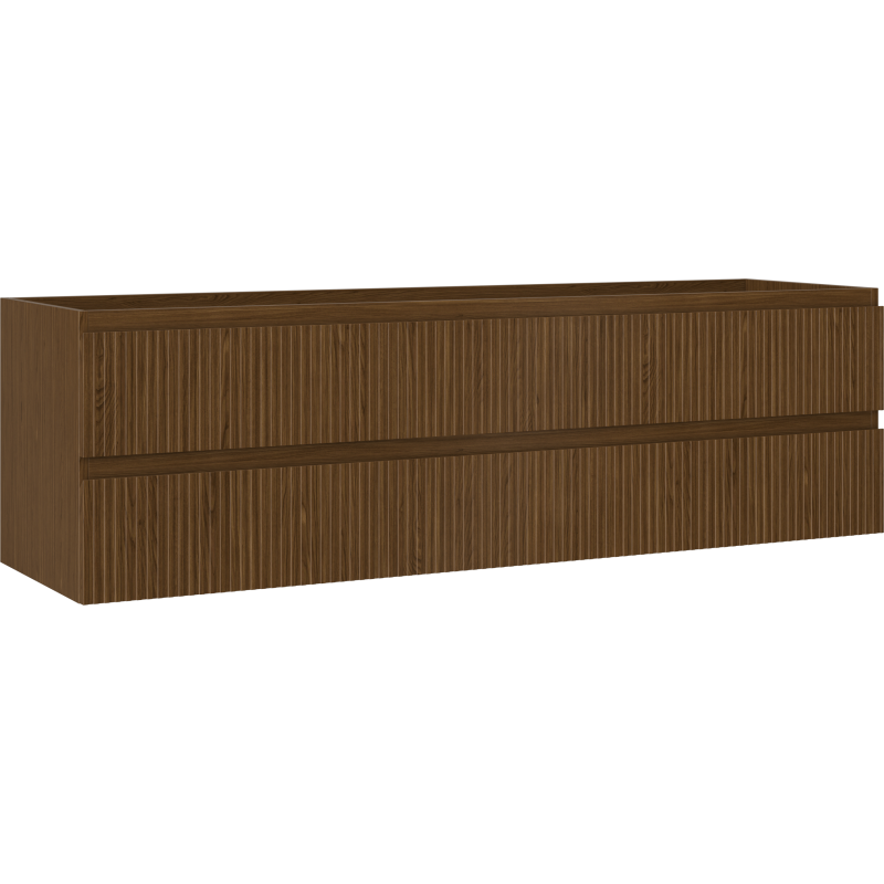 Mexen Rivel Badezimmer-Unterschrank 160 cm, 2 Schubladen, gerillt, Walnuss - 91A20-16047-2-BFF86