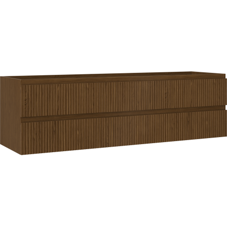 Mexen Rivel meuble de salle de bain sous-lavabo 160 cm, 2 tiroirs, rainuré, noyer - 91A20-16047-2-BFF86