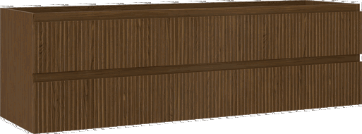 Mexen Rivel Badezimmerschrank 160 cm, 2 Schubladen, gerillt, Walnuss - 91A20-16047-2-BFF86