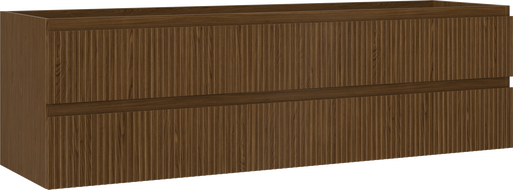 Mexen Rivel badrumsskåp under tvättställ 160 cm, 2 lådor, riflad, valnöt - 91A20-16047-2-BFF86