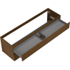 Mexen Rivel Badezimmer-Unterschrank 160 cm, 2 Schubladen, gerillt, Walnuss - 91A20-16047-2-BFF86