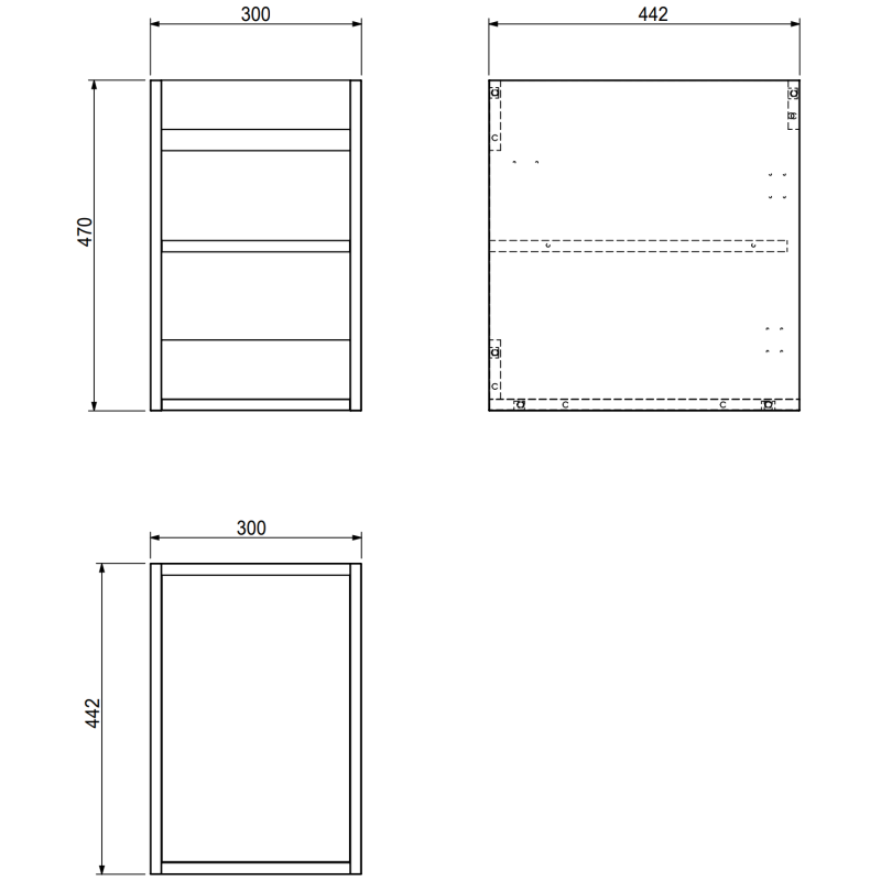 Mexen Rivel armário de casa de banho sob o lavatório 30 cm, 1 porta, frisos, grafite mate - 91A21-03047-1-BF66