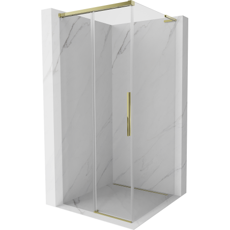 Mexen Rox L Sliding Shower Enclosure 120 x 120 cm, transparent, gold - 8C2L-120-120-50-00