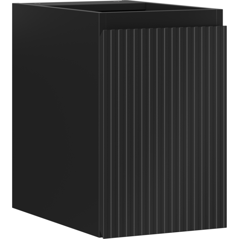 Mexen Rivel Badezimmerschrank unter Waschbecken 30 cm, 1 Tür, gerillt, schwarz matt - 91A21-03047-1-BF71