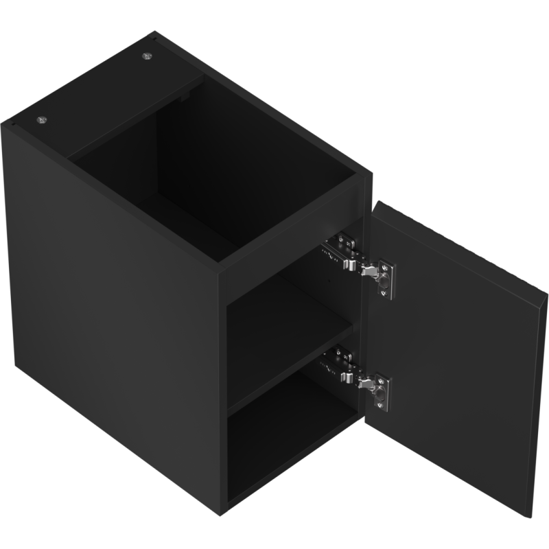 Mexen Rivel armário de casa de banho de 30 cm, 1 porta, ranhurado, preto mate - 91A21-03047-1-BF71