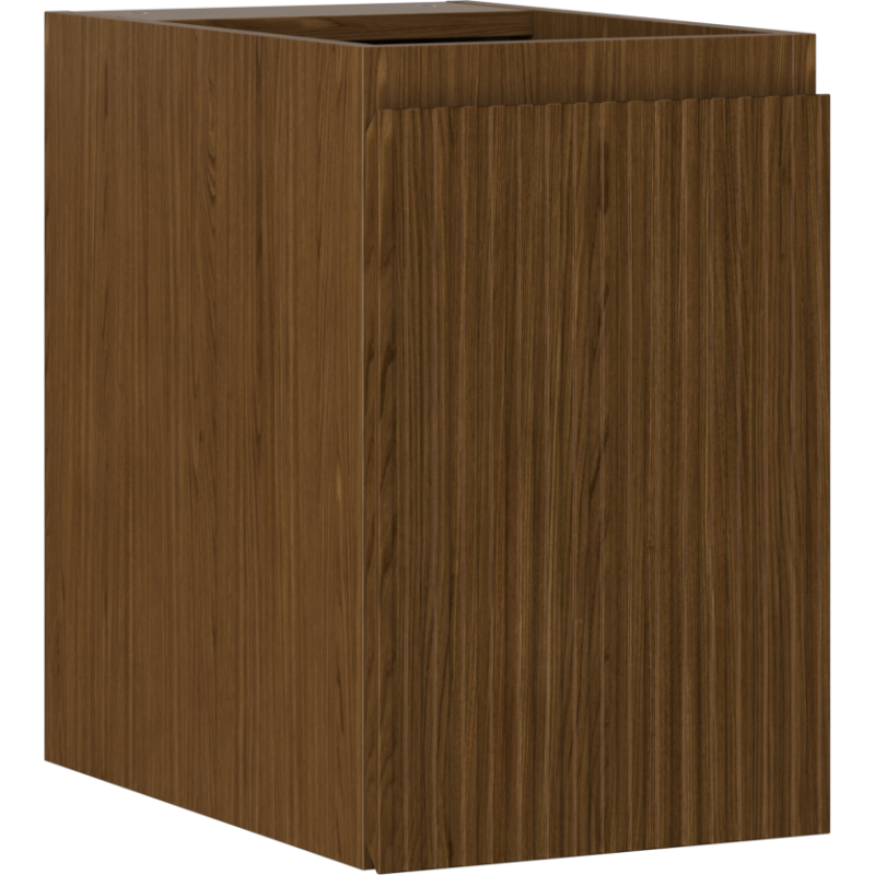 Mexen Rivel Badezimmerschrank unter Waschbecken 30 cm, 1 Tür, geriffelt, Nussbaum - 91A21-03047-1-BF86