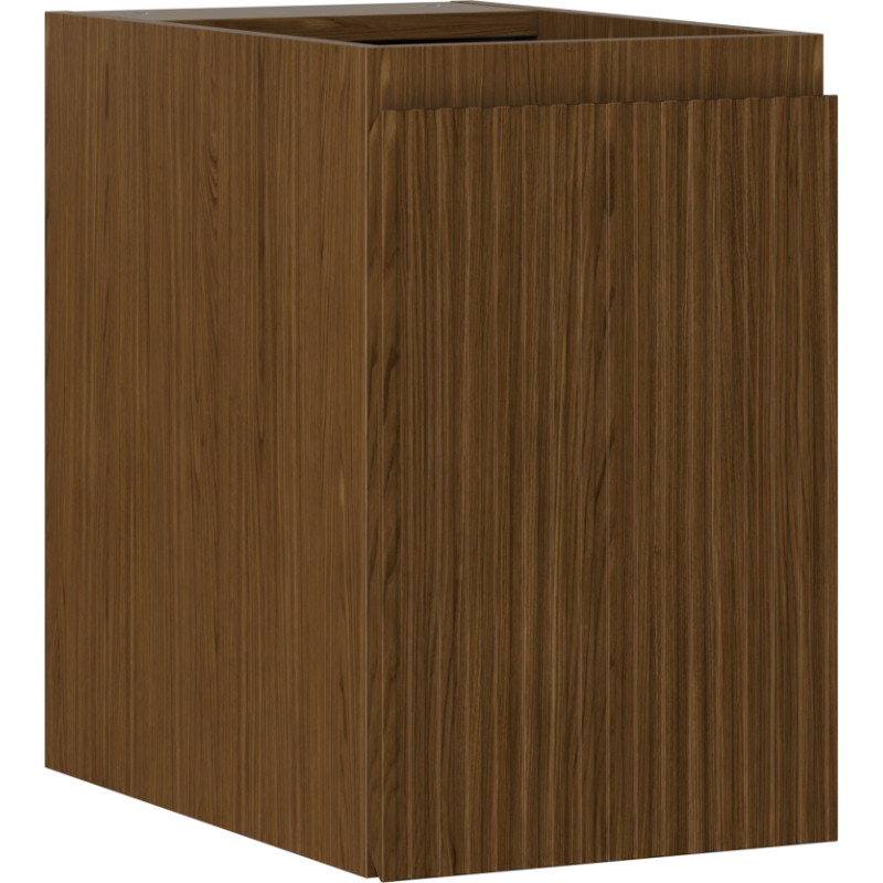 Mexen Rivel bathroom cabinet for washbasin 30 cm, 1 door, grooved, walnut - 91A21-03047-1-BF86