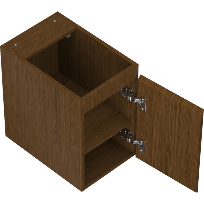 Mexen Rivel bathroom cabinet for washbasin 30 cm, 1 door, grooved, walnut - 91A21-03047-1-BF86