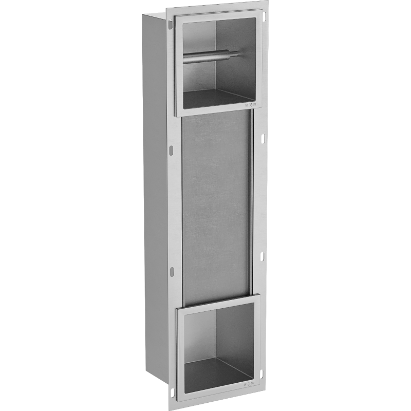 Mexen X-Wall-BP soporte para papel higiénico con almacenamiento, inox - 1914