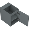 Mexen Rivel bathroom cabinet under-basin 35 cm, 1 door, fluted, matte graphite - 91A21-03547-1-BF66
