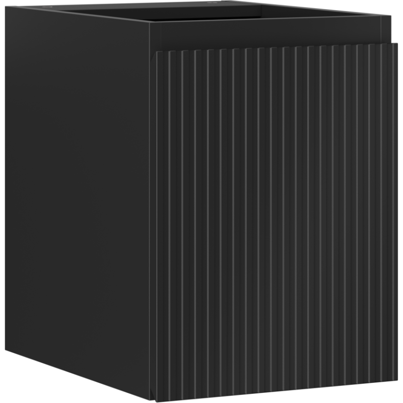 Mexen Rivel armário de casa de banho de 35 cm com uma porta, frisado, preto mate - 91A21-03547-1-BF71