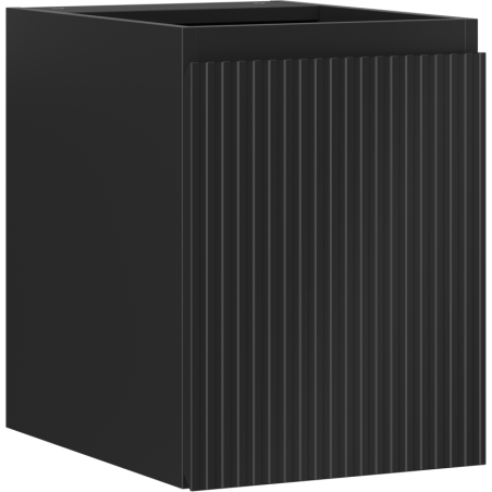 Mexen Rivel armário de casa de banho de 35 cm com uma porta, frisado, preto mate - 91A21-03547-1-BF71