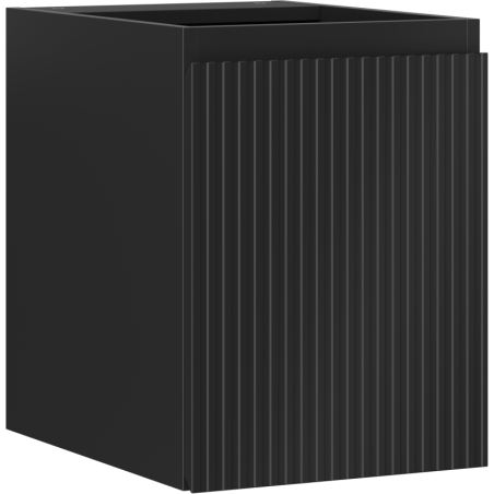 Mexen Rivel badkamerkast onder de wastafel 35 cm, 1 deur, gegroefd, zwart mat - 91A21-03547-1-BF71