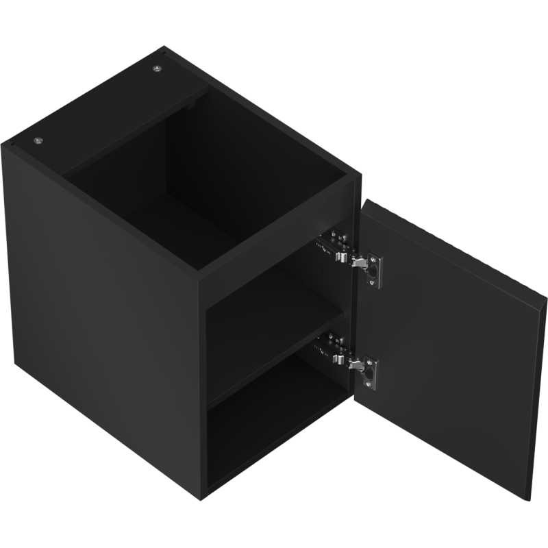 Mexen Rivel armário de casa de banho de 35 cm com uma porta, frisado, preto mate - 91A21-03547-1-BF71