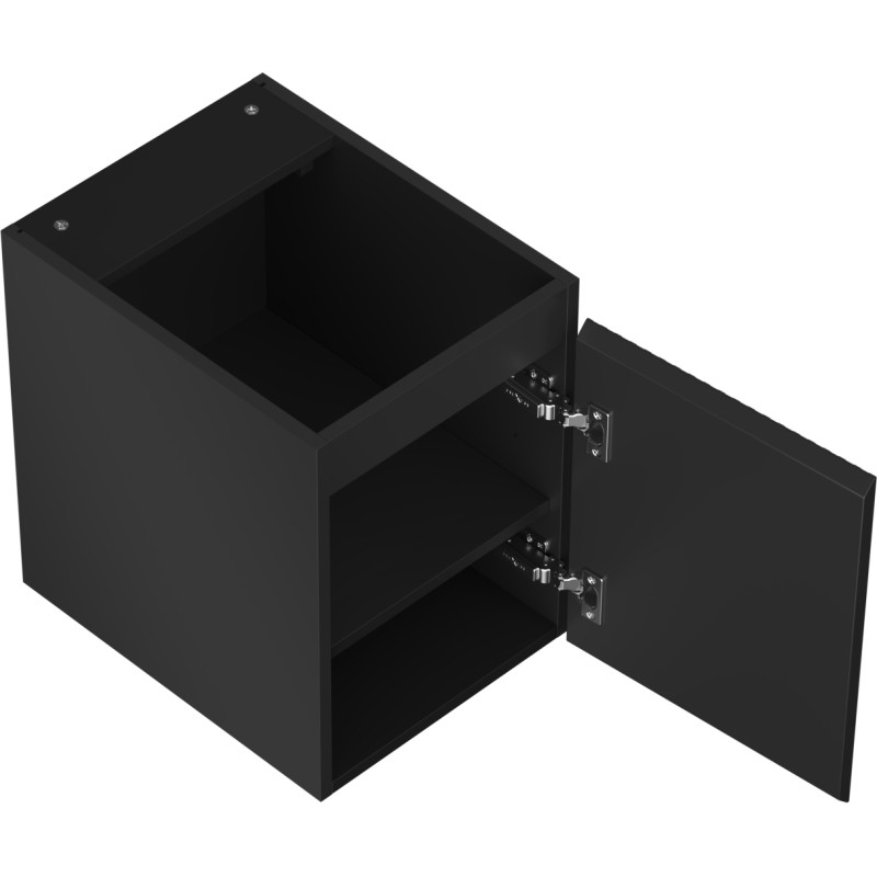 Mexen Rivel szafka łazienkowa podumywalkowa 35 cm, 1 drzwi, ryflowana, czarna mat - 91A21-03547-1-BF71