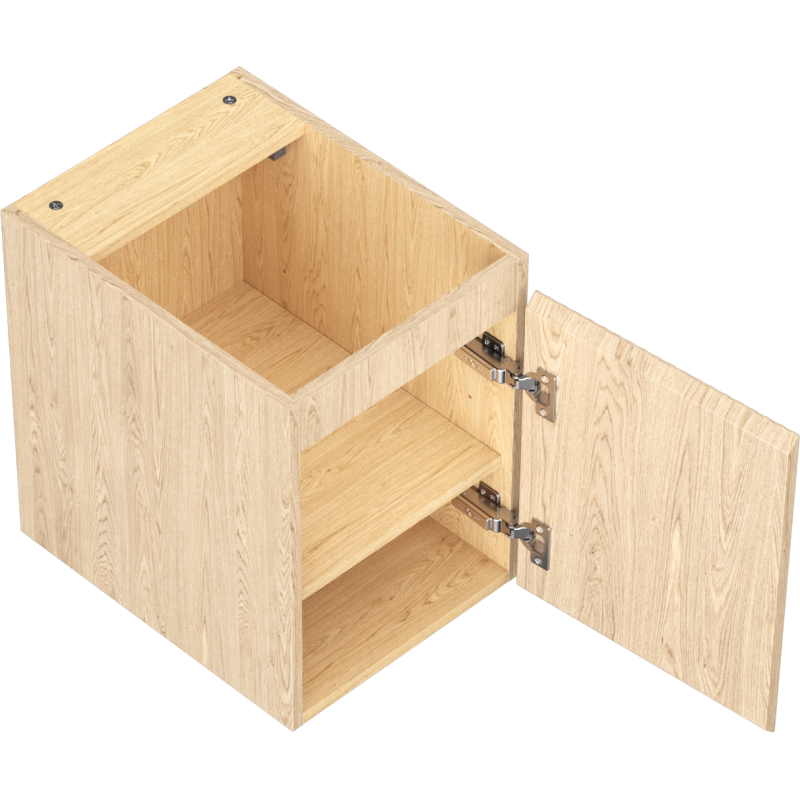 Mexen Rivel badrumsskåp under tvättställ 35 cm, 1 dörr, räfflad, ek - 91A21-03547-1-BF81