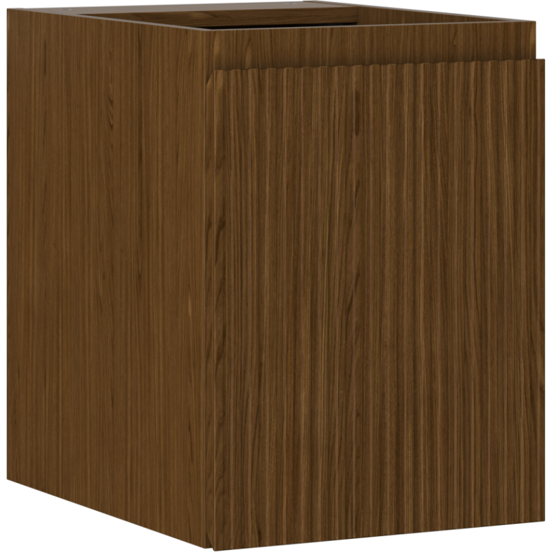 Mexen Rivel Badezimmerschrank für Waschbecken 35 cm, 1 Tür, geriffelt, Nussbaum - 91A21-03547-1-BF86