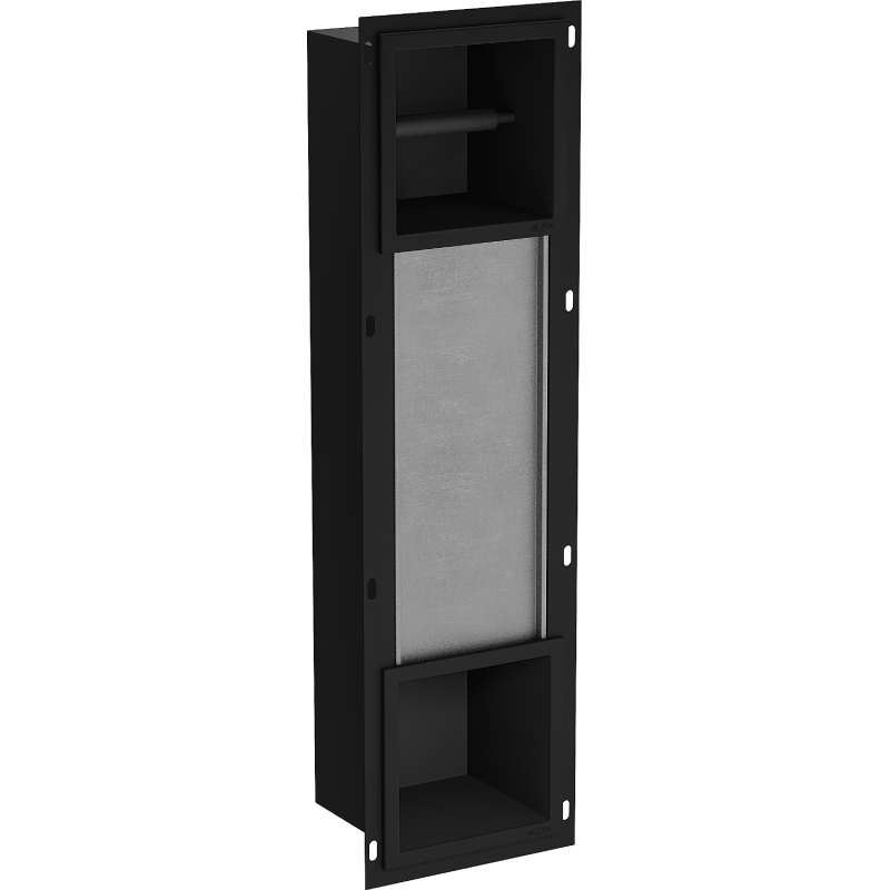Mexen X-Wall-BP soporte para papel higiénico con revistero, negro - 1974