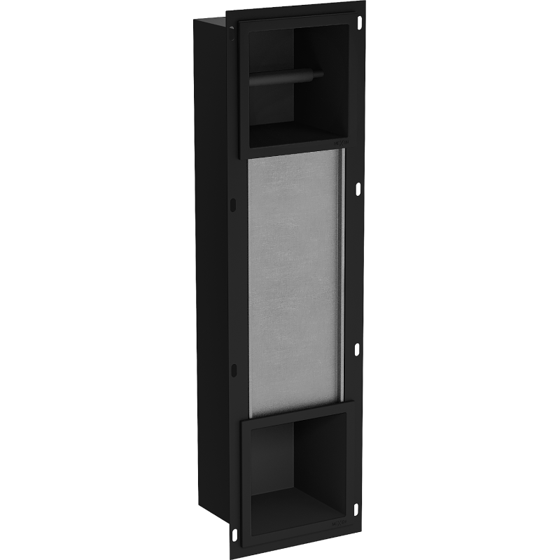 Mexen X-Wall-BP toilet roll holder with magazine, black - 1974