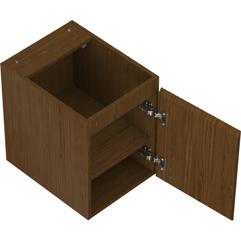 Mexen Rivel bathroom cabinet for sink 35 cm, 1 door, grooved, walnut - 91A21-03547-1-BF86