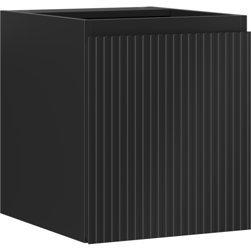 Mexen Rivel armário de casa de banho de 40 cm, 1 porta, estriado, preto mate - 91A21-04047-1-BF71