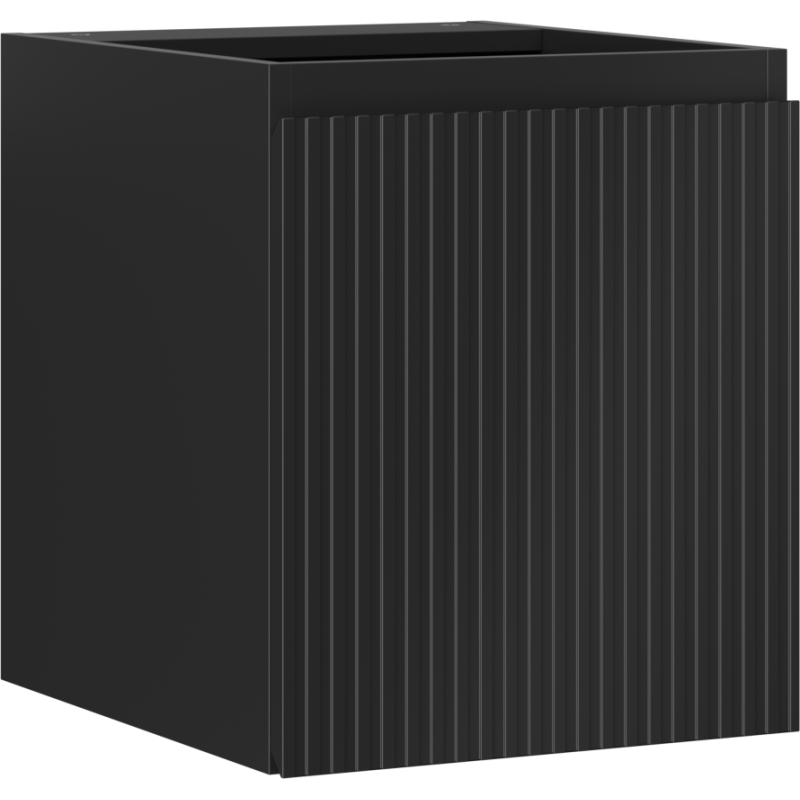 Mexen Rivel badkamerkastje onder wastafel 40 cm, 1 deur, geribbeld, zwart mat - 91A21-04047-1-BF71