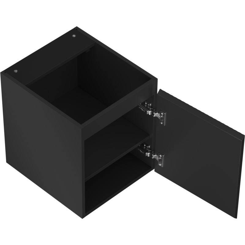 Mexen Rivel armário de casa de banho de 40 cm, 1 porta, estriado, preto mate - 91A21-04047-1-BF71