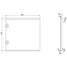 Mexen Rivel Badezimmerschrank für Waschtisch 45 cm, 1 Tür, geriffelt, weiß matt - 91A21-04547-1-BF01