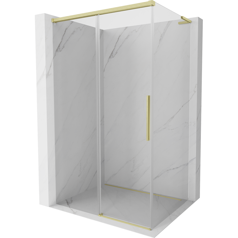 Mexen Rox L Schiebeduschkabine 100 x 80 cm, transparent, gebürstet gold - 8C2L-100-080-55-00