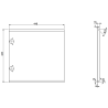 Mexen Rivel Badezimmerschrank mit Waschbeckenunterschrank 45 cm, 1 Tür, gerillt, grafit matt - 91A21-04547-1-BF66