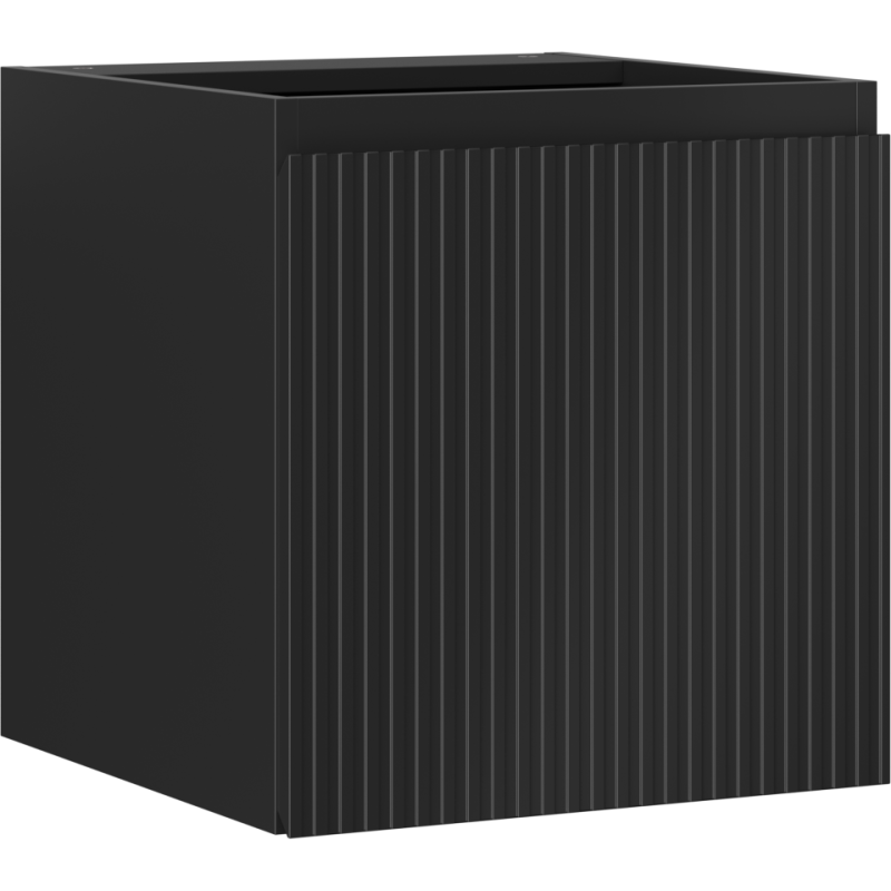 Mexen Rivel szafka łazienkowa podumywalkowa 45 cm, 1 drzwi, ryflowana, czarny mat - 91A21-04547-1-BF71