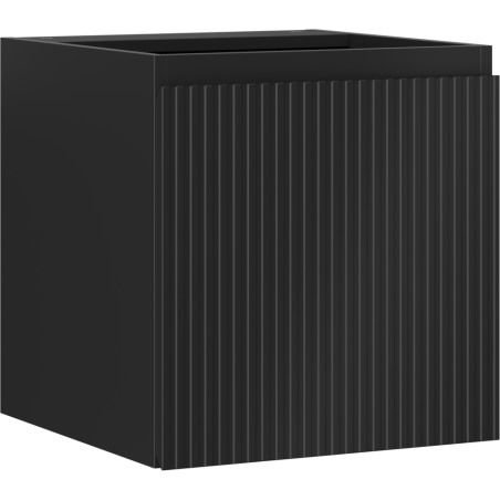 Mexen Rivel bathroom cabinet under-sink 45 cm, 1 door, fluted, black matte - 91A21-04547-1-BF71