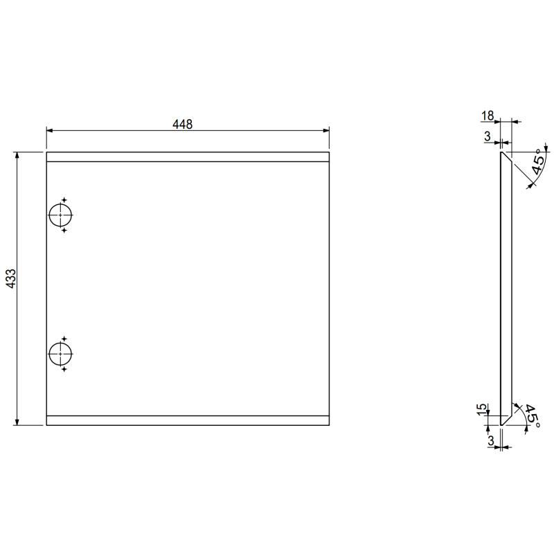 Mexen Rivel szafka łazienkowa podumywalkowa 45 cm, 1 drzwi, ryflowana, dąb - 91A21-04547-1-BF81