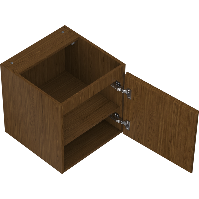 Mexen Rivel armario de baño bajo lavabo 45 cm, 1 puerta, ranurado, nogal - 91A21-04547-1-BF86