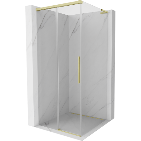 Mexen Rox L Duschkabine Schiebetür 95 x 95 cm, transparent, gold gebürstet - 8C2L-095-095-55-00
