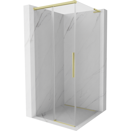 Mexen Rox L klizna tuš kabina klizna 95 x 95 cm, prozirna, zlatna četkana - 8C2L-095-095-55-00