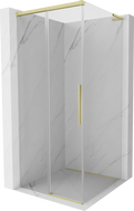 Mexen Rox L schuifdouchecabine 100 x 100 cm, transparant, goud geborsteld - 8C2L-100-100-55-00