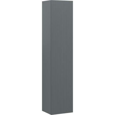 Mexen Rivel bathroom tall cupboard 35 cm, 1 door, grooved, matt graphite - 91A21-03016-1-BF66