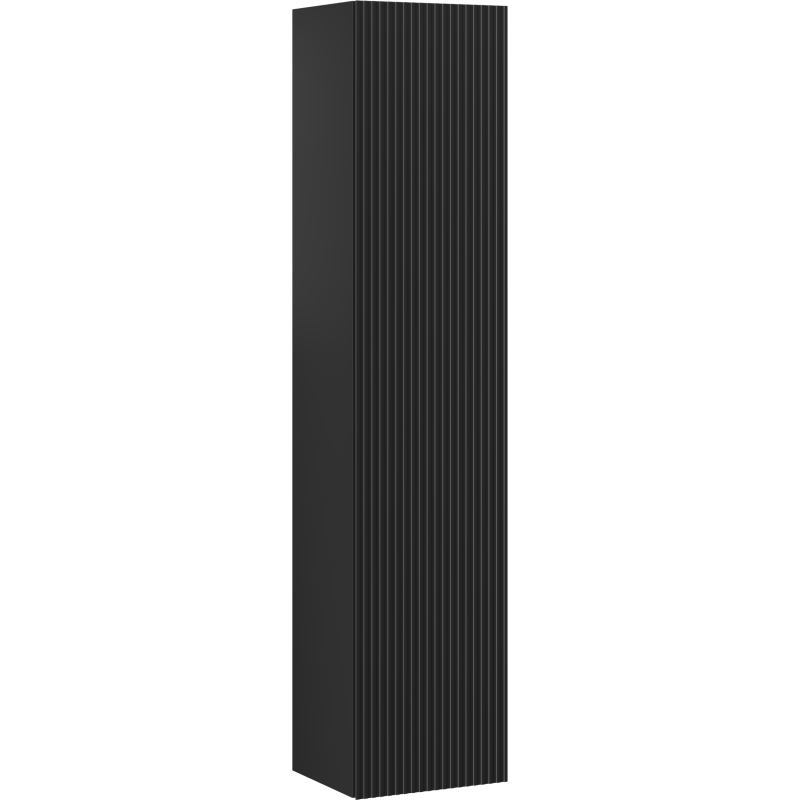 Mexen Rivel Bathroom Cabinet 35 cm, 1 Door, Ribbed, Matte Black - 91A21-03016-1-BF71
