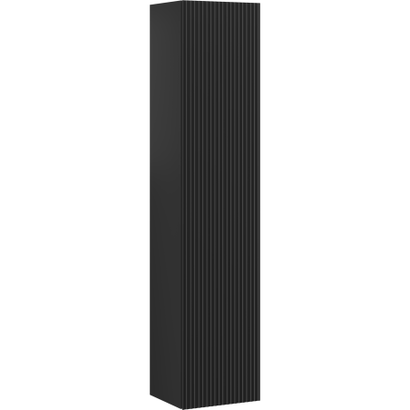 Mexen Rivel Bathroom Cabinet 35 cm, 1 Door, Ribbed, Matte Black - 91A21-03016-1-BF71