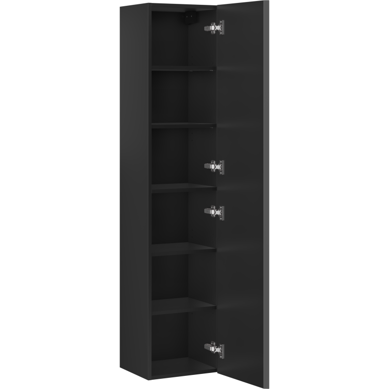 Mexen Rivel coluna de casa de banho 35 cm, 1 porta, frisada, preto mate - 91A21-03016-1-BF71