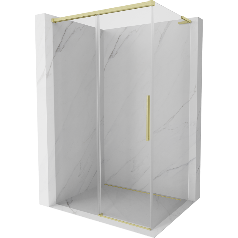 Mexen Rox L Duschkabine zum Schieben 120 x 100 cm, transparent, gold gebürstet - 8C2L-120-100-55-00