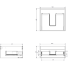 Mexen Orio Badezimmer-Unterschrank 50 cm mit Platte, 1 Schublade, Weiß Hochglanz - 91A10-05023-1-BFC00