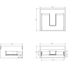 Mexen Orio badkamerkastje onder wastafel 50 cm met blad, 1 lade, witte glans - 91A10-05023-1-BFC00