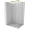 Mexen Rox L Duschkabine, verschiebbar, 100 x 120 cm, transparent, gebürstet gold - 8C2L-100-120-55-00