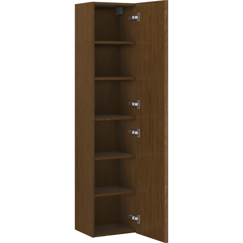 Mexen Rivel bathroom column 35 cm, 1 door, grooved, walnut - 91A21-03016-1-BF86
