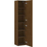 Mexen Rivel bathroom column 35 cm, 1 door, grooved, walnut - 91A21-03016-1-BF86